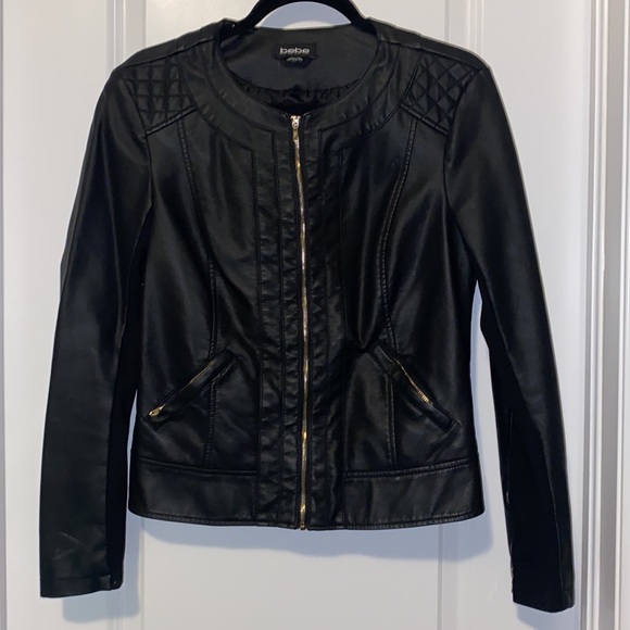 Bebe black quilt leather jacket - Picture 2 of 5